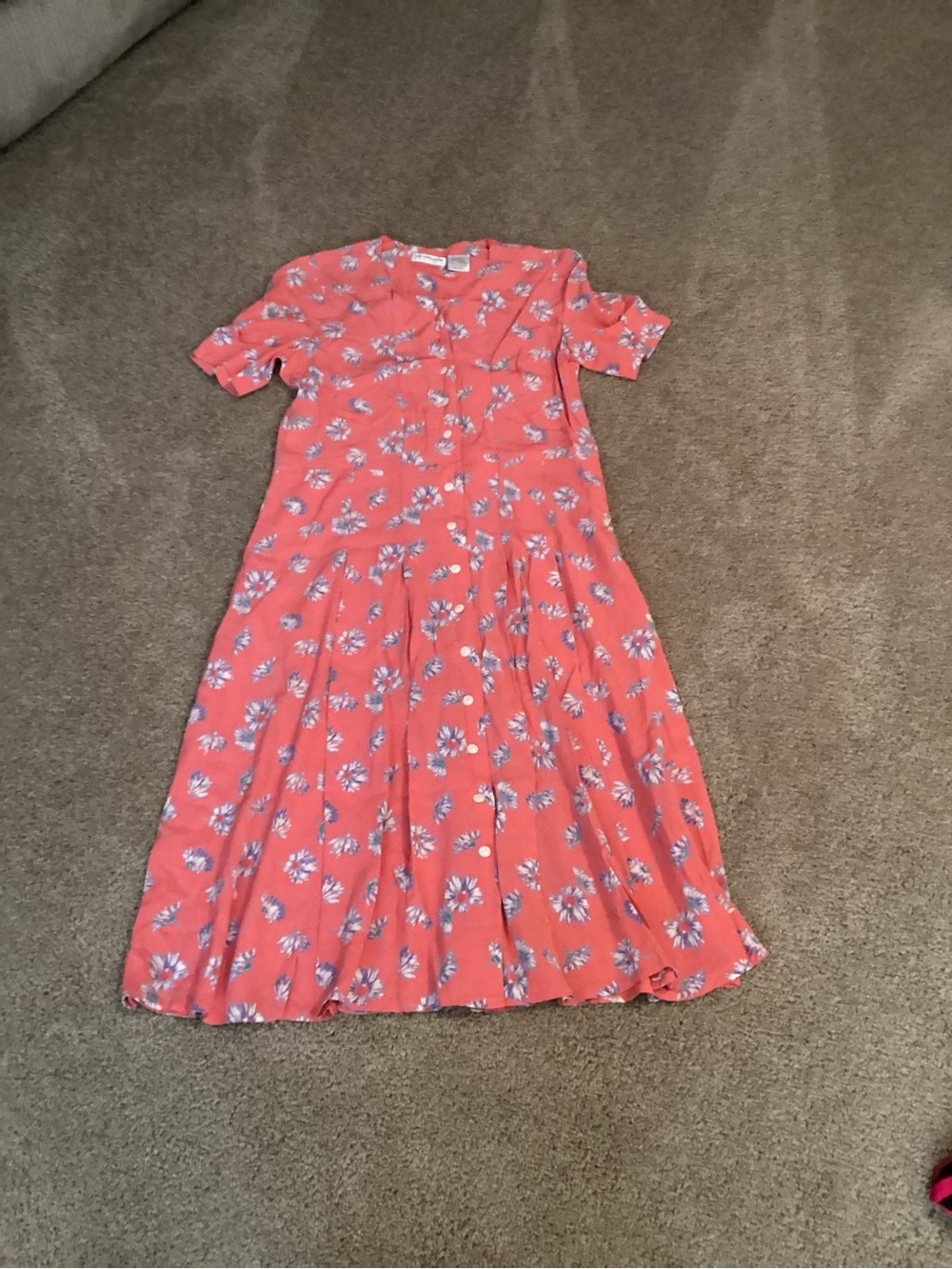 Liz Claiborne Coral Floral Midi Dress